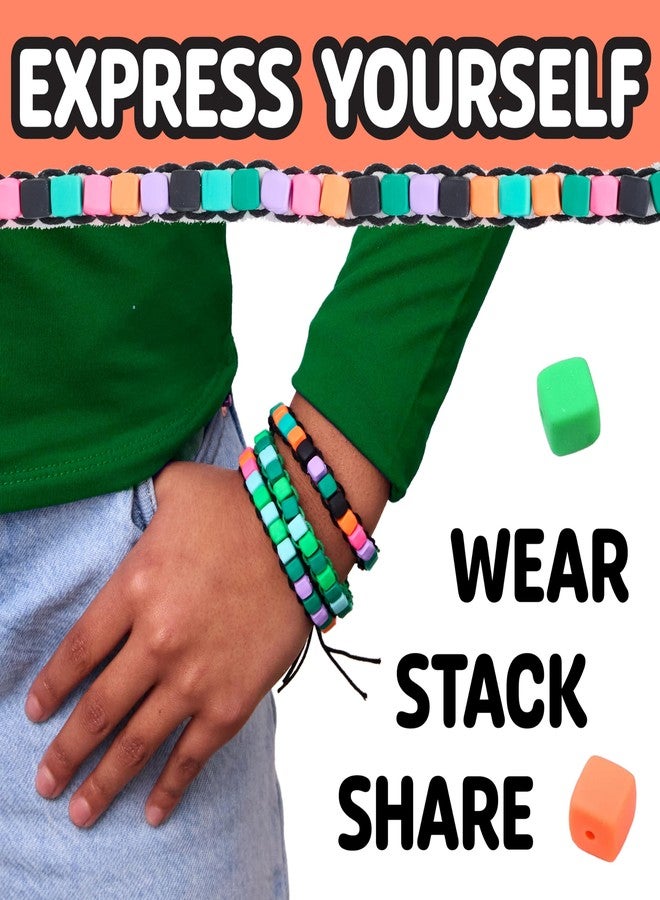 Creativity for Kids Woven Cube Bracelets Mini Kit | Make 5 Pixel-Inspired Bracelets with This STEAM Craft for Kids | Fun, Mess-Free Easter Basket Stuffers (Ages 6+) - Image 5